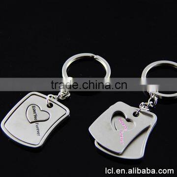 Low price couple love keychains, lovers keychain for couples