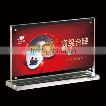 High class acrylic table card holder for hotel use