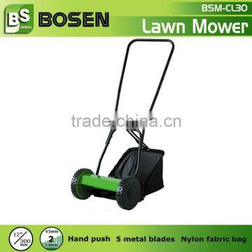 12" Manual Hand Push Cylinder Reel Mower with 300mm Blade