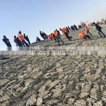 Reinforced galfan galvanized gabion box for flood control