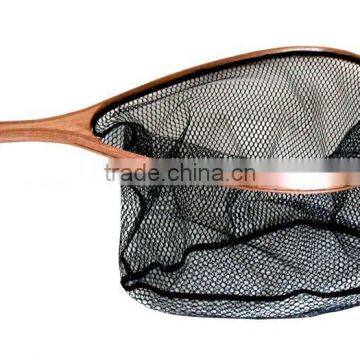 fishing landing net with wood frame