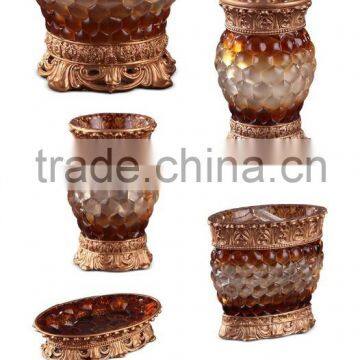 6 Pcs Resin Elegant Bathrooom Accessories Set, Wedding Gift Bathroom Accessory Set photo-4