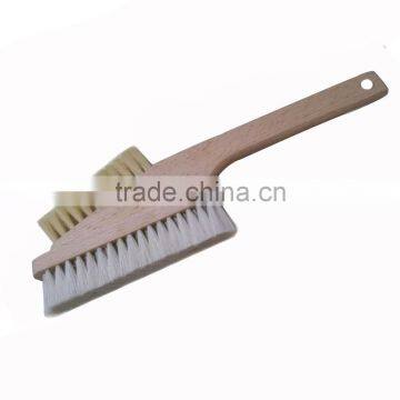White Goat Hair duster brush with wood handle