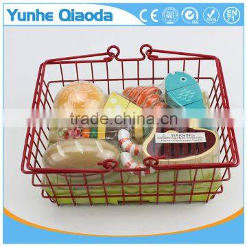 Wooden Food Lunch Basket Set for Years of Play Wooden 9 Piece Food Basket photo-4