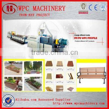 PP/PE/PVC WPC wood plastic decking machine on low price