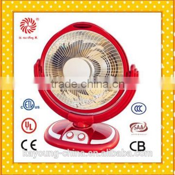 16 inch carbon tube heating electric table fan heater with thermal fuse