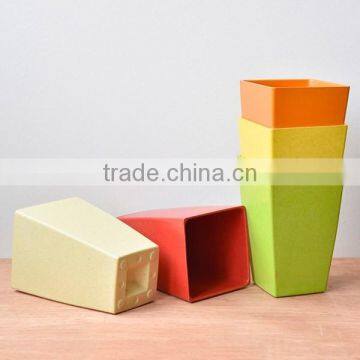 Small rectangular plant fiber biodegradable plastic pots for plants