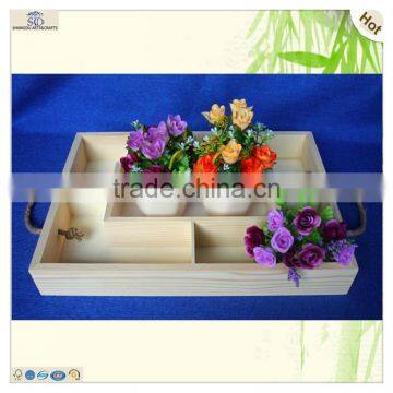 Restaurant Servicing Decorating Polished Pine Wooden Craft Plate Tray photo-5
