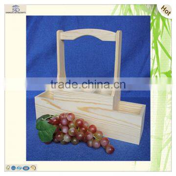 Handmade Vodka Whisky Wine Show Carrier Pine Wooden Basket photo-6