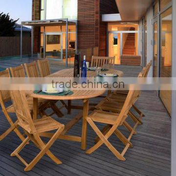 2016 Hot Sale all weather slab oval solid wood dining room teak wood table set