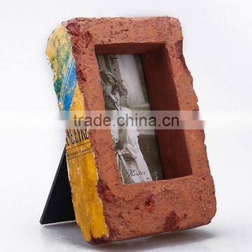 Custom designed resin artificial red brick rectangle photo frame