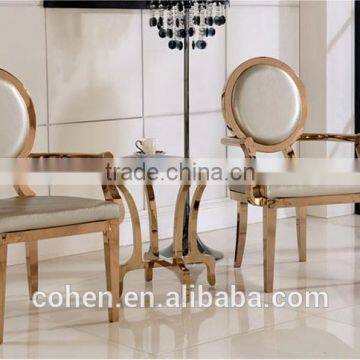 Handcraft Luxury Elegant High Back Fabric Armchair/leisure Chair/dining Chair With Stainless Steel Furnitre photo-6