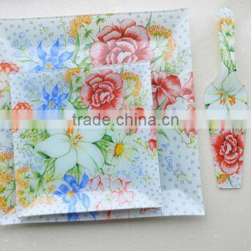 3pcs glass dinnerware