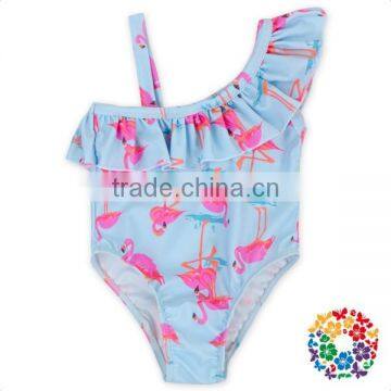 Ruffle One Piece Happy Flowers Swimsuits for Baby Girls photo-4