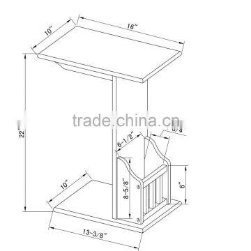 New Design Wood Sofa Side Table Wooden Magazine Rack Wood Side Table photo-5