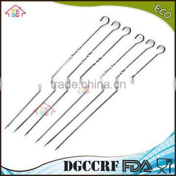 NBRSC 10PCS BBQ Barbecue Skewers Needle Utensil Fork Stainless Steel Kebab Kabob Skewers, 39cm Ring-Tip Handle photo-2