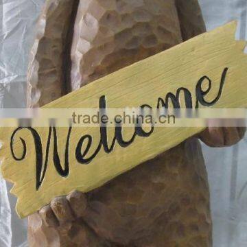 Welcome Door Decoration Fiberglass Life Size Garden Bear Statue photo-5