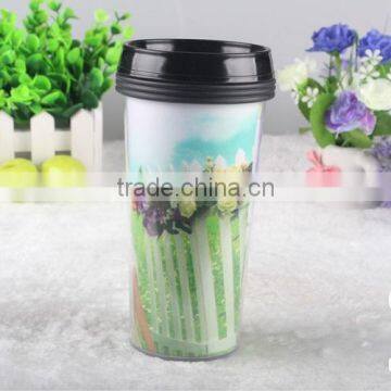 China Factory Wholesale Plastic Custom Paper Insert Travel Mug Cup photo-3