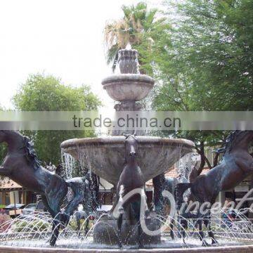 Large outdoor bronze horse fountain for sale