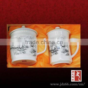 Chinese hand paited snow scene porcelain japanese tea cup bone china