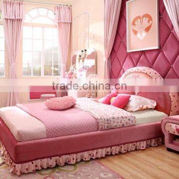 Modern Pink Color Upholstered Unique Kids Princess Bedroom Furniture Sets - BF07-70345 photo-2