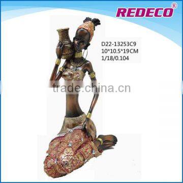 Resin african lady figure