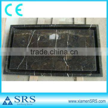 Exotic brown rectangular marble sinks