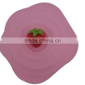 Cute Strawberry Silicone Watertight Cup Mug Lid Cover photo-2