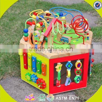 Wholesale Wooden Multifunctional String Beads Toy,lovely Kid Cubic Bead Toy,Educational Cubic Bead Toy for Baby W11B061 photo-4