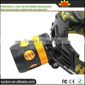 Powerful 1000 Lm Outdoor Headlight Rechargeable Zoom Led Headlight photo-2