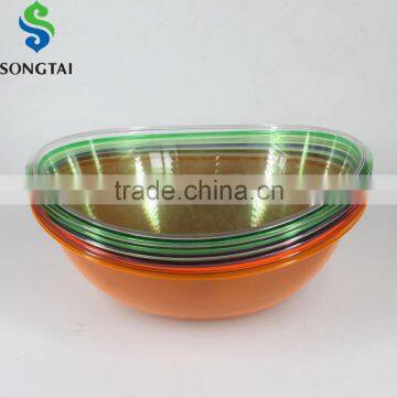 transparent colour plastic mixing bowl