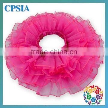 Hot Sale Last Fashion Mini Baby Girls Chiffon Hot Pink Pleated Tutu Skirts With Elastic Band Waistline Girls Puffy Party Dresses