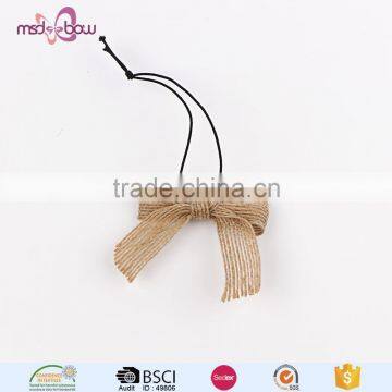New Design Natural Jute Burlap Ribbon Bows for Christmas Gift photo-4