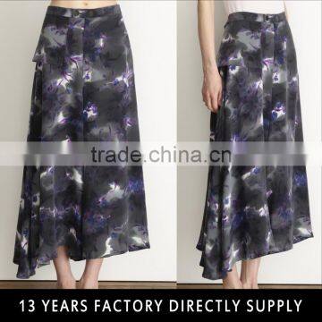 floral print women long maxi skirt