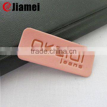 Full color printing soft cloth label 2015 cap leather patch