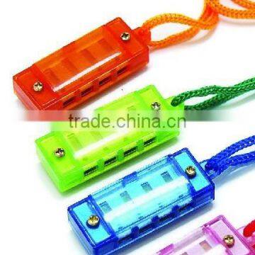 Mini Plastic Harmonica/Harmonicon with string/mini instrument toy