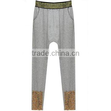 Girl's super quality 100%cotton causual long trousers factory