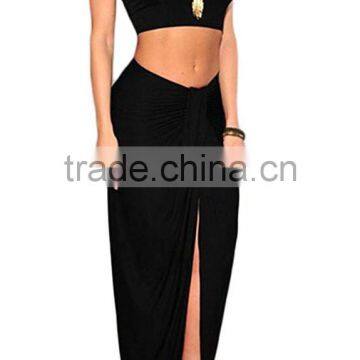 Pictures of Long Skirts and Tops for Women's Sexy 2 Pieces Tank Tops Bodycon Maxi Skirt photo-5