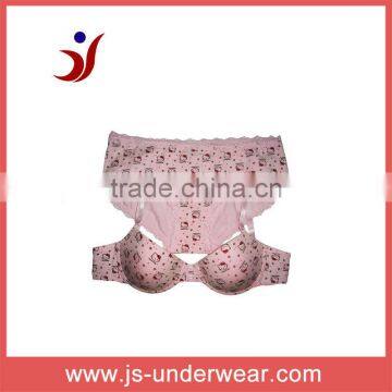 lovely printed bra and bikini set in cotton youth
