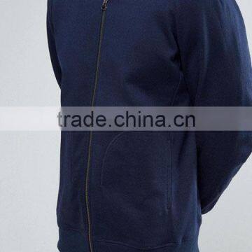 Manufacturer High Quality Durable Raglan Sleeves Baseball Collar 100% Cotton Sweat Navy Casual Men Sport Plain Bomber Jacket photo-3