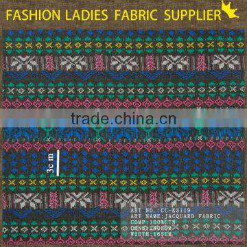 hot sales ladies fashion fabric 100% cotton jacquard knitting fabric