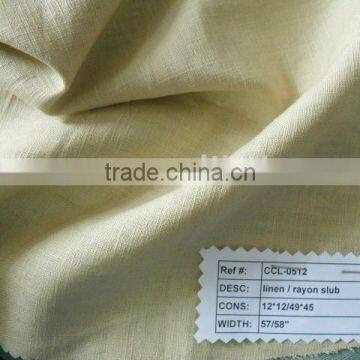 100% linen, linen / rayon slub cotton linen fabric