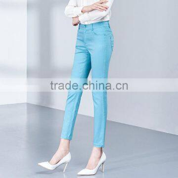 2017 New Summer All-match Nine Point Pencil Pants White Female Korean Tide Casual Trousers Custom photo-3