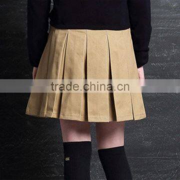 British Student Girl Khaki Skirt Pleated Scotland School Children Skirt Custom photo-2