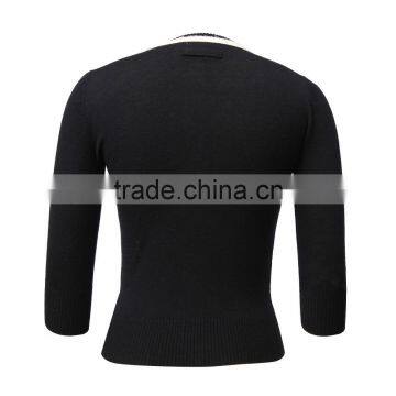 Cashmere and Silk Ladies Cardigan With Contrast Trims and Full Buttons photo-2