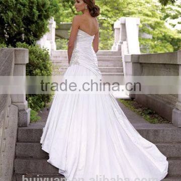 New Designer Ball Gown Long Tail Cap Sleeve Sexy Low Back Lace Wedding Dress photo-2