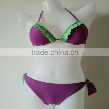 Lady purple sweet triangle bikini