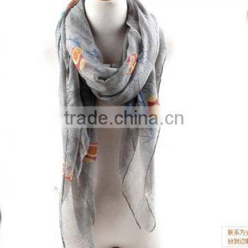 latest design cartoon owl new printed scarf