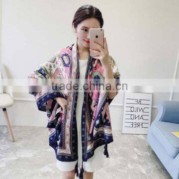 2017 New Spring China Girl Scarf National Wind Geometric Figure Cotton Material for Trip Women Tippet photo-6