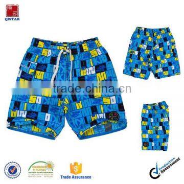 customer print lattice design blue kid shorts